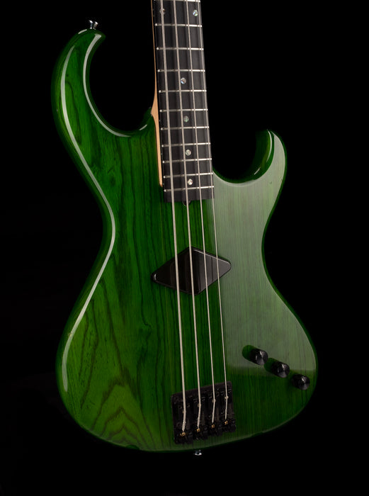 Pre Owned 1990's Rick Turner Prototype E-2 EL-434 PM Transparent Green Bass With OHSC