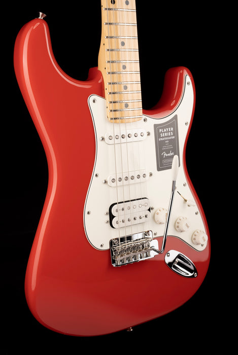 Fender Limited Edition Deluxe Player Strat HSS Fiesta Red Electric Guitar With Matching Headcap