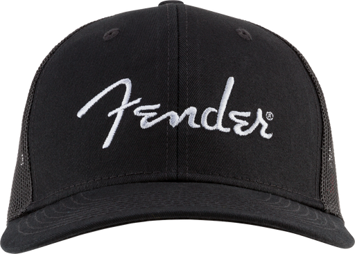 Fender Silver Thread Logo Snapback Trucker Hat Black One Size Fits Most