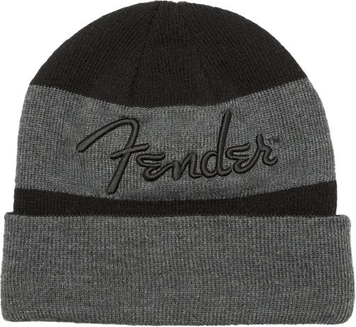 Fender Color Block Logo Beanie, Gray and Black