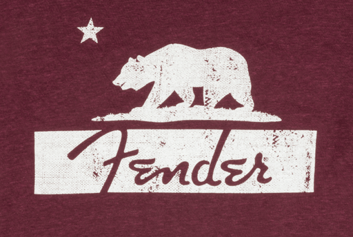 Fender Burgundy Bear Unisex T-Shirt L