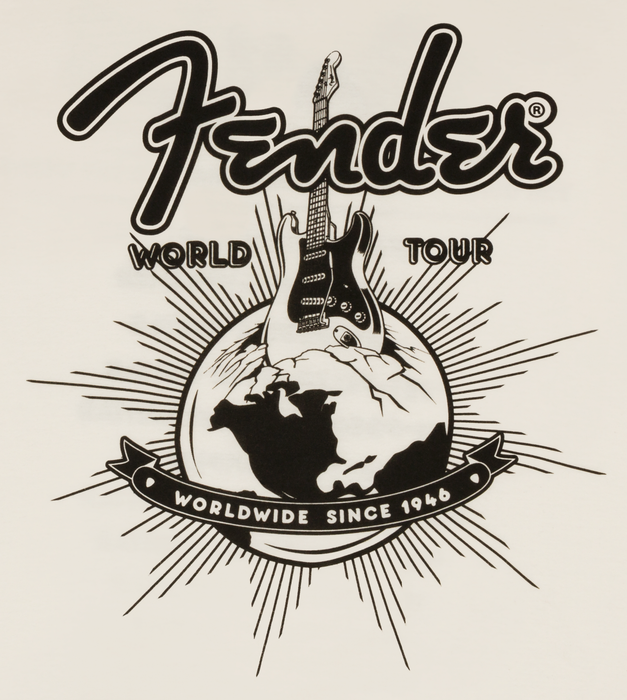 Fender World Tour T-Shirt Vintage White XXL