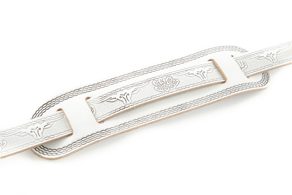 Gretsch Vintage Tooled Leather Guitar Strap-White