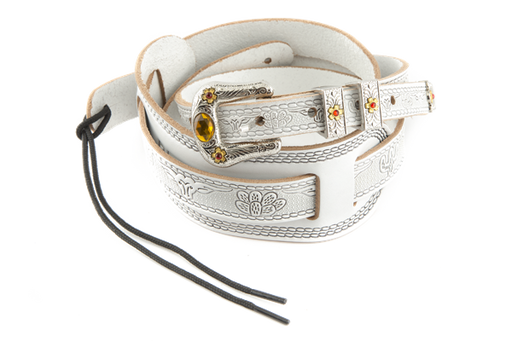 Gretsch Vintage Tooled Leather Guitar Strap-White