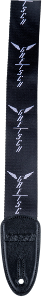Gretsch Wing Logo Pattern Strap Black with Gray Logos