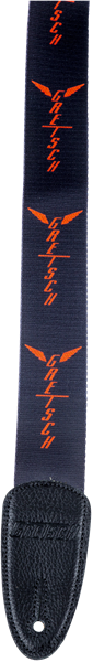 Gretsch Wing Logo Pattern Strap Black with Gray Logos