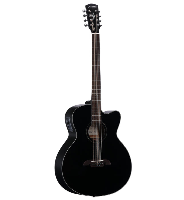 Alvarez ABT60CE-8BK Artist 8-String Baritone Acoustic Electric All Black Guitar