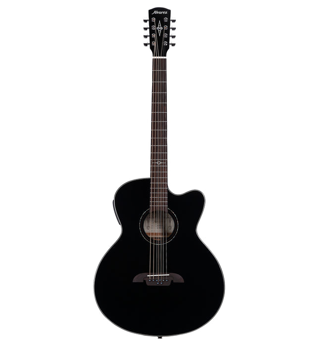 Alvarez ABT60CE-8BK Artist 8-String Baritone Acoustic Electric All Black Guitar