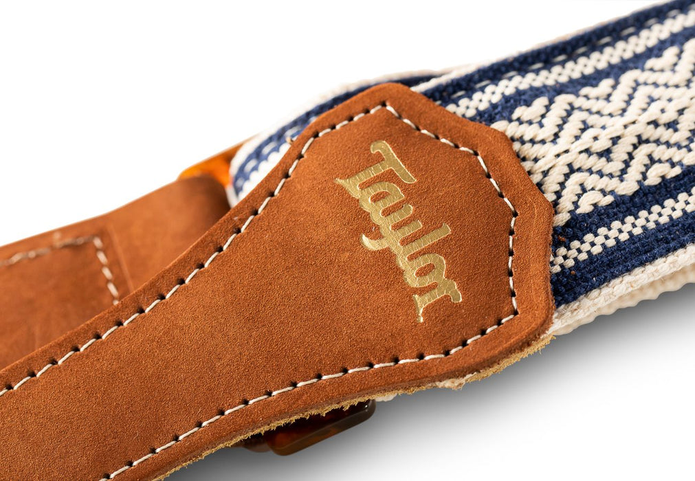 Taylor Academy Strap White/Blue Jacquard Cotton 2" 