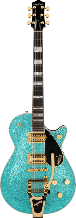 Gretsch G6229TG Limited Edition Players Edition Sparkle Jet™ BT with Bigsby® and Gold Hardware, Ebony Fingerboard, Ocean Turquoise Sparkle Electric Guitars