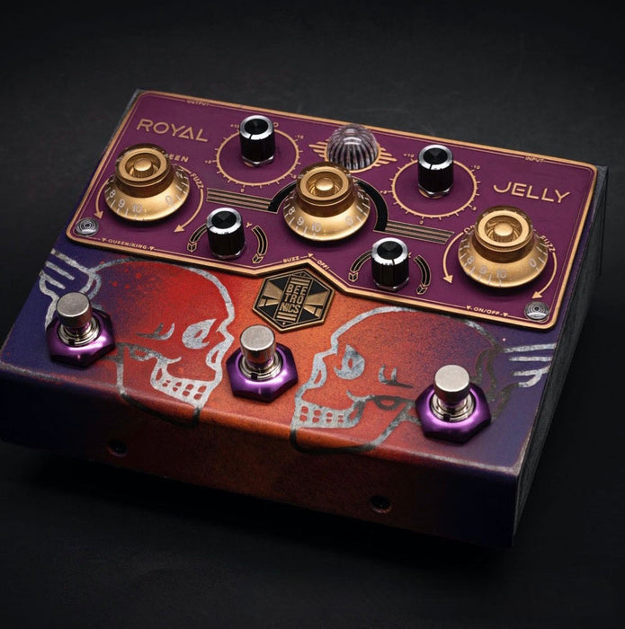 BeetronicsFX Custom Shop One Off Purple Skull Finish Royal Jelly Overdrive Fuzz Guitar Effect Pedal