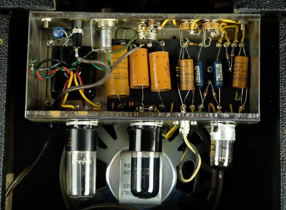 fender champ pedals Vintage Pre-CBS 1964 Fender Champ Guitar Amp Tweed in Black Combo — Truetone Music