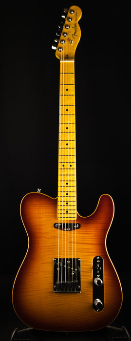 Pre Owned Fender American Design Select Carved Maple Top Telecaster Flame Maple Amber Sunburst