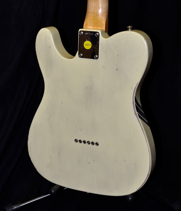 Pre Owned '17 Fender Custom Shop Masterbuilt Greg Fessler 1963 Relic Telecaster  Vintage White Blue Stripes w/ OHSC