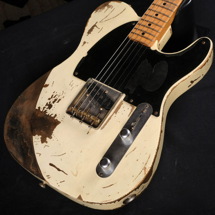 Used '06 Fender Custom Shop Jeff Beck Relic Esquire Olympic White Electric Guitar OHSC Chris Fleming