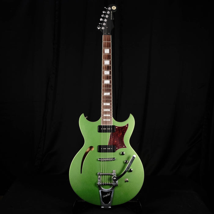 Used Reverend Tricky Gomez 290 Green Metallic Electric Guitar With Bigsby OHSC