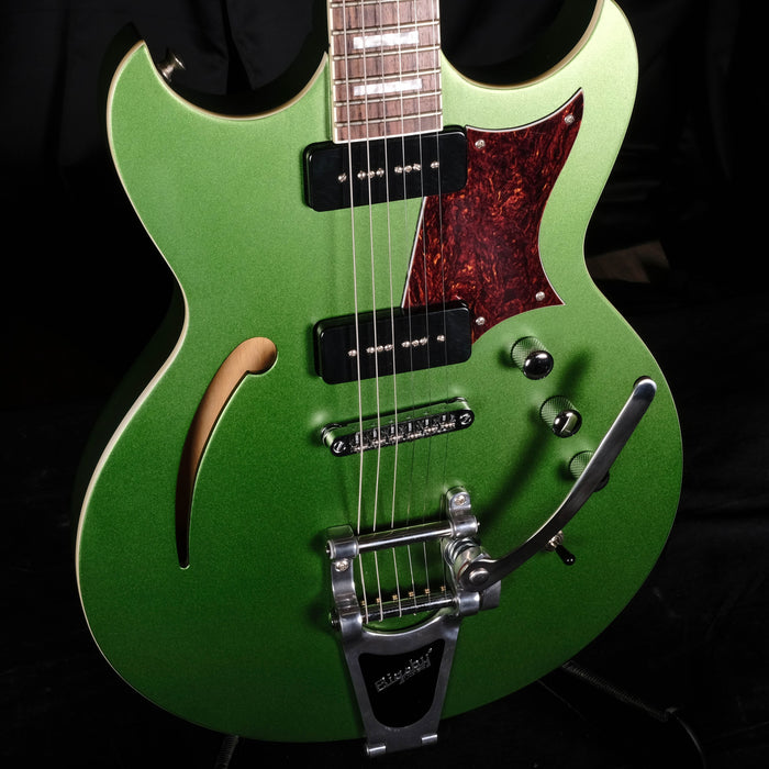 Used Reverend Tricky Gomez 290 Green Metallic Electric Guitar With Bigsby OHSC