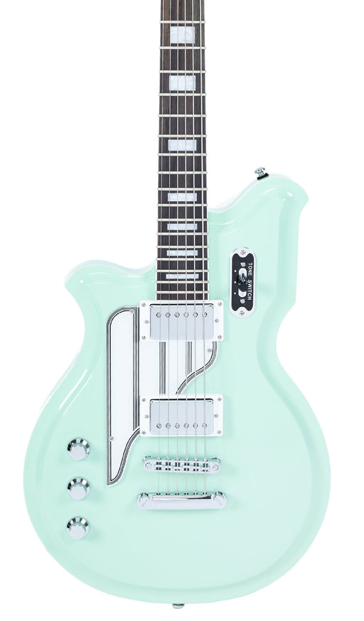 Eastwood Airline Lefty Baritone Map Deluxe Guitar - Sea Foam Green Left Handed