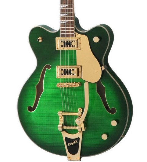 Eastwood Airline Classic 6 Deluxe Semi Hollow Guitar w/ Bigsby Greenburst