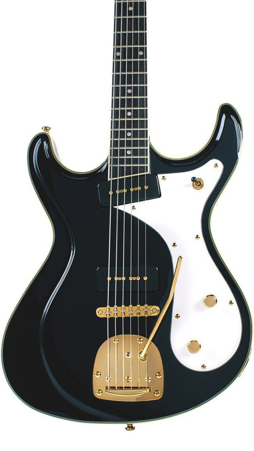 Eastwood Sidejack Baritone Deluxe Black Gold Hardware Tremolo