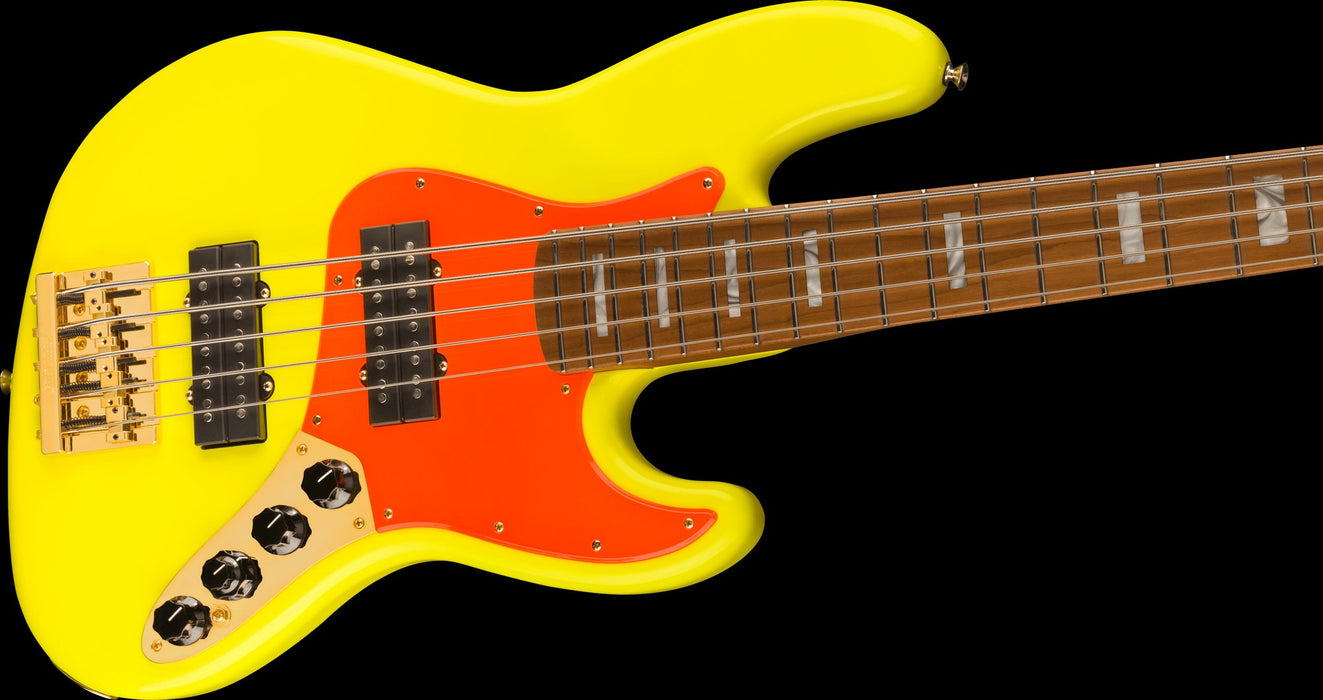 Fender MonoNeon Jazz Bass V Maple Fingerboard Neon Yellow With Gig Bag