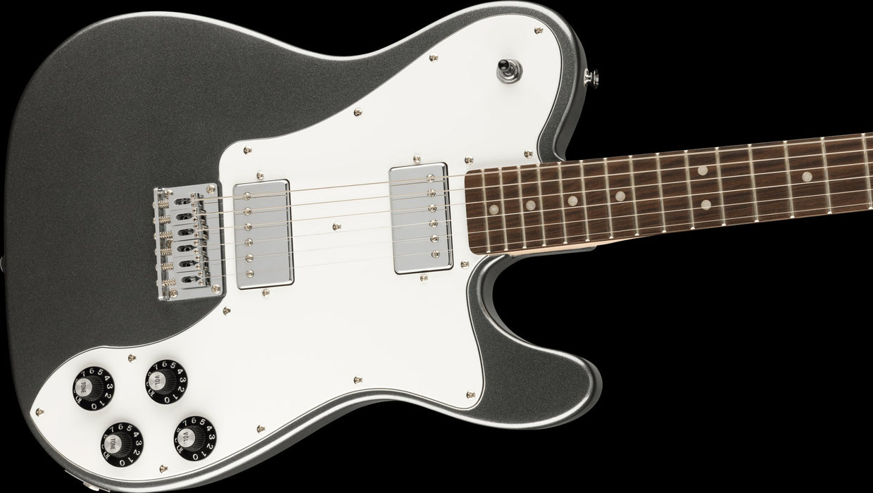 Squier Affinity Series Telecaster Deluxe Laurel Fingerboard White Pickguard Charcoal Frost Metallic