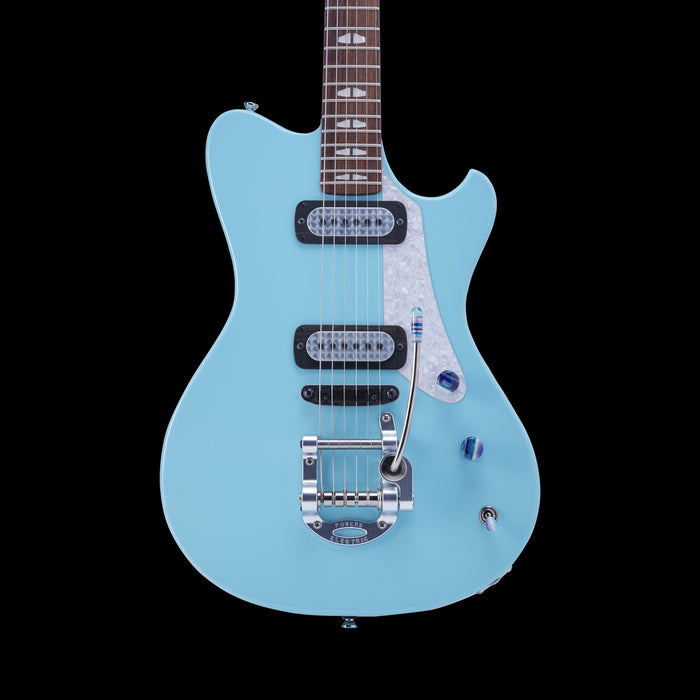 Powers Electric A-Type Larkspur Blue With Softshell Case