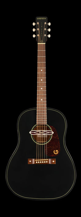 Gretsch Deltoluxe Dreadnought Walnut Fingerboard Tortoiseshell Pickguard Black Top