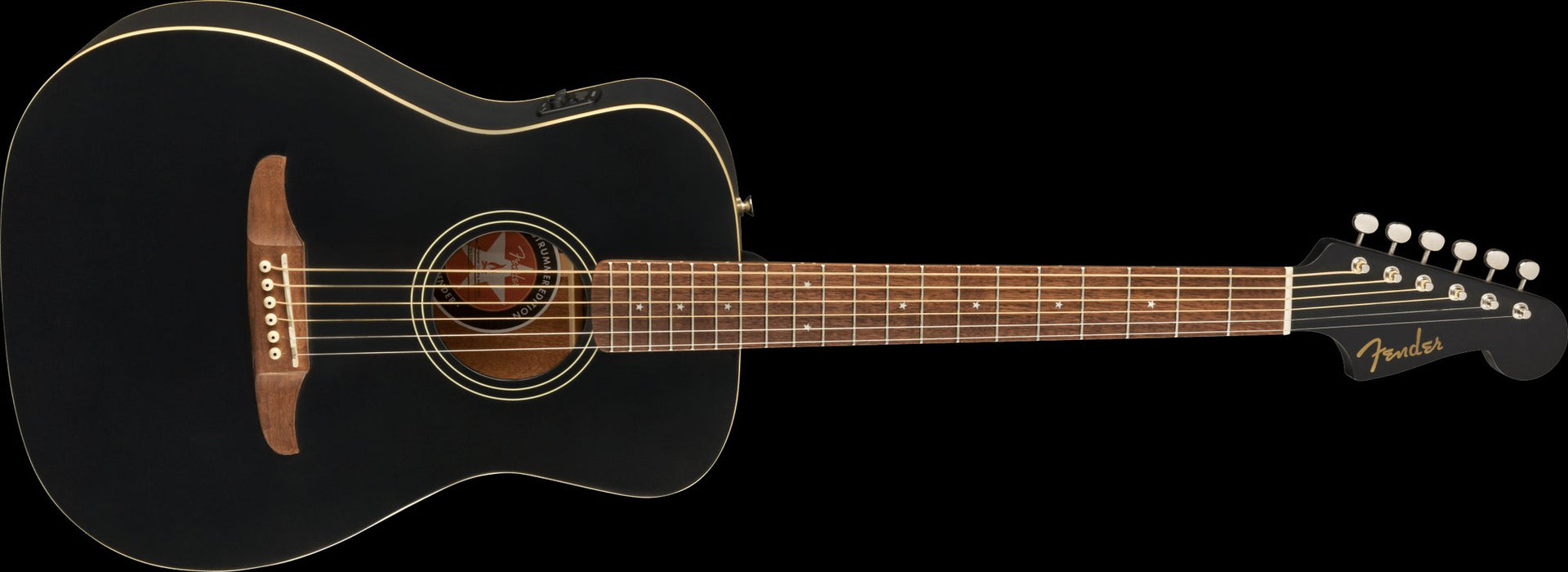 Fender Joe Strummer Campfire Matte Black Walnut Fingerboard Acoustic Electric Guitar