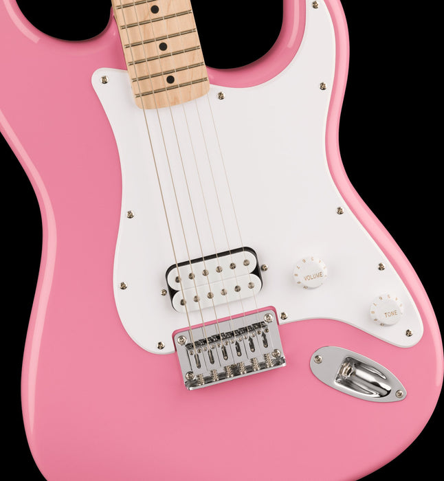 Squier Sonic Stratocaster HT H Maple Fingerboard White Pickguard Flash Pink