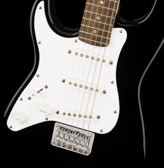 Squier Mini Stratocaster Left-Handed Laurel Fingerboard Black Electric Guitar