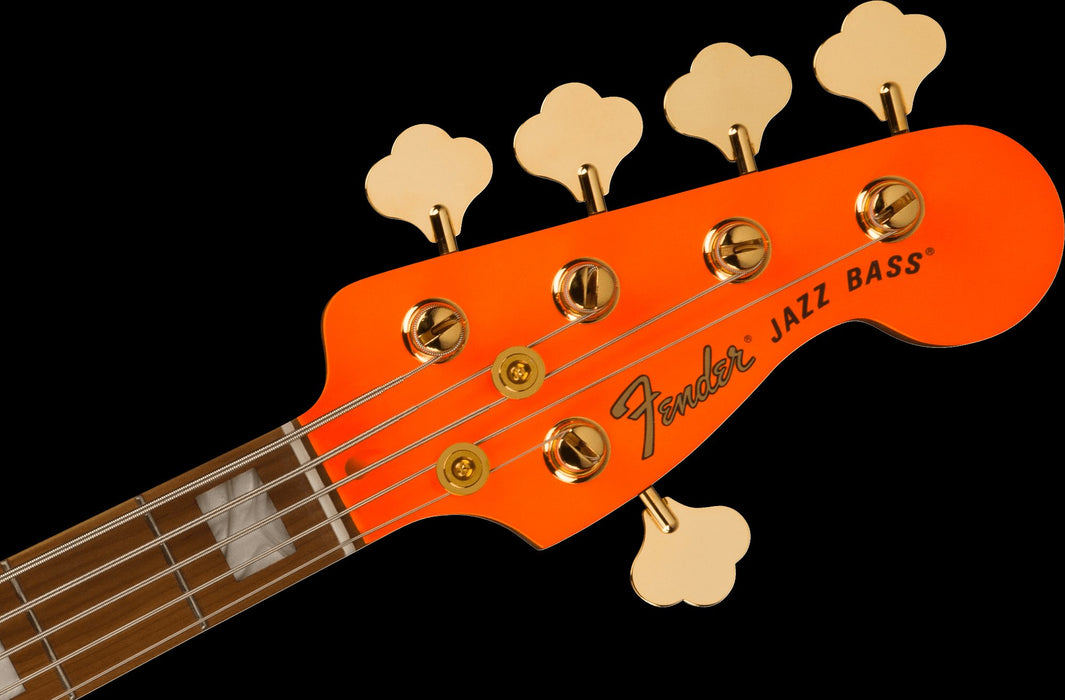 Fender MonoNeon Jazz Bass V Maple Fingerboard Neon Yellow With Gig Bag