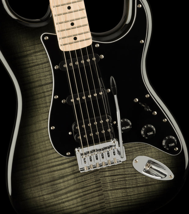 Squier Affinity Series Stratocaster FMT HSS Maple Fingerboard Black Pickguard Black Burst