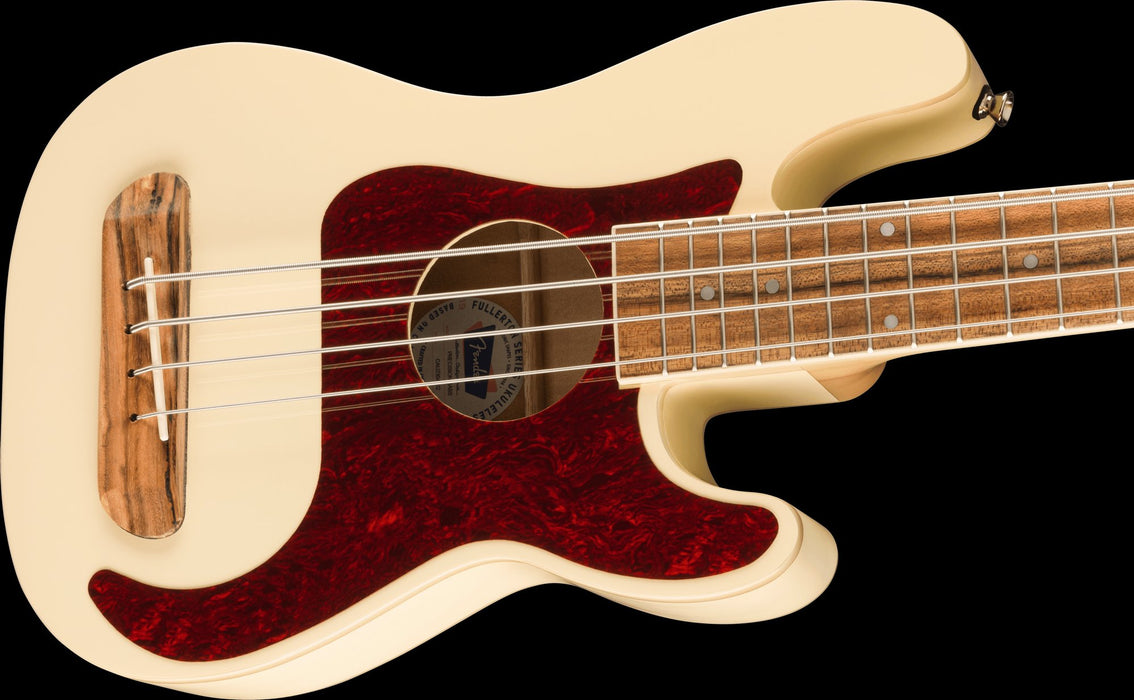 Fender Fullerton Precision Bass® Uke, Walnut Fingerboard, Tortoiseshell Pickguard, Olympic White