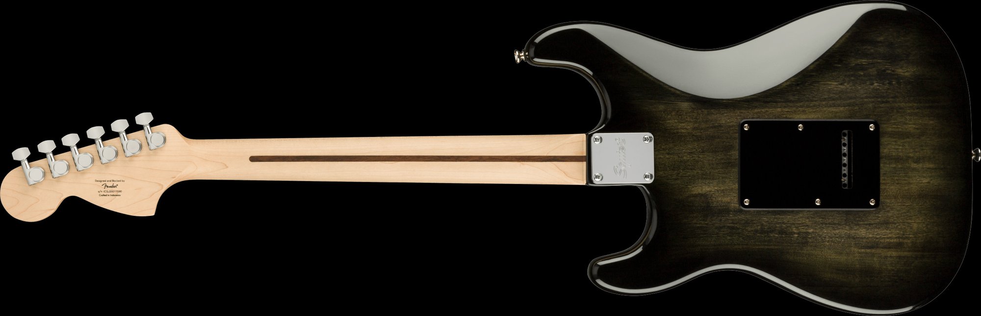 Squier Affinity Series Stratocaster FMT HSS Maple Fingerboard Black Pickguard Black Burst