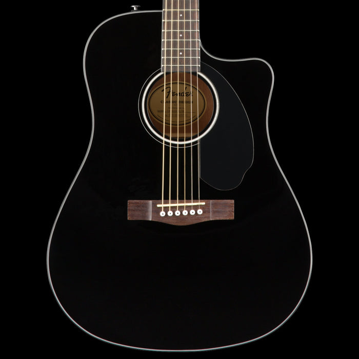 Fender CD-60SCE Dreadnought Walnut Fingerboard Black Acoustic Guitar