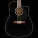 Fender CD-60SCE Dreadnought Walnut Fingerboard Black Acoustic Guitar