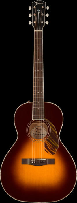 Fender PS-220E Parlor, Ovangkol Fingerboard, 3-Tone Vintage Sunburst Acoustic Guitars