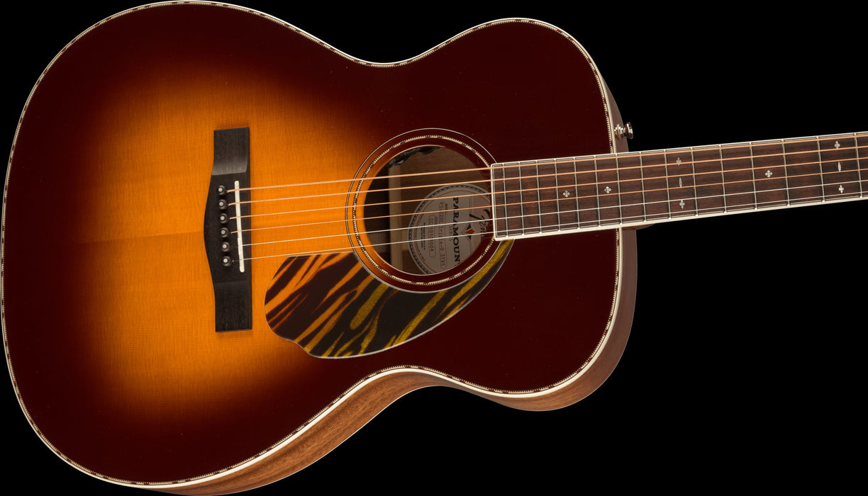 Fender PO-220E Orchestra, Ovangkol Fingerboard, 3-Tone Vintage Sunburst Acoustic Guitars