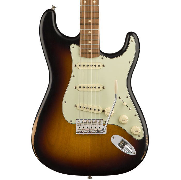 DISC - Fender Road Worn '60s Stratocaster Pau Ferro Fingerboard 3-Color Sunburst Electric Guitar With Bag