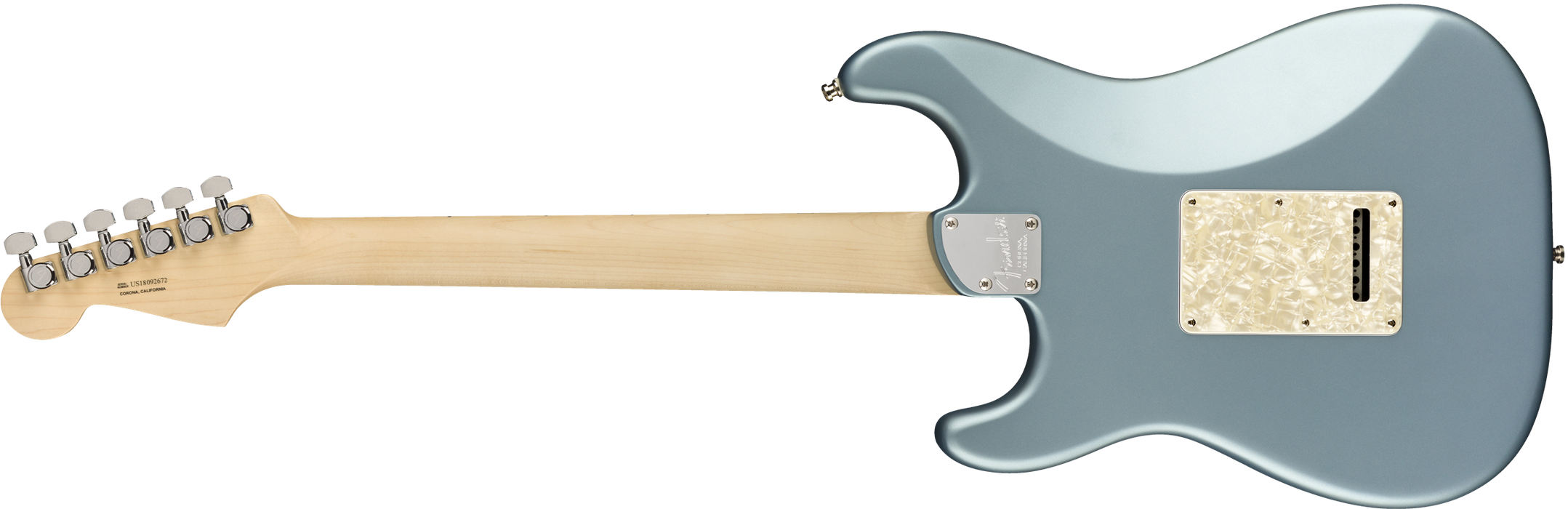 DISC - Fender American Elite Stratocaster Maple Fingerboard - Satin Ice Blue Metallic With Case