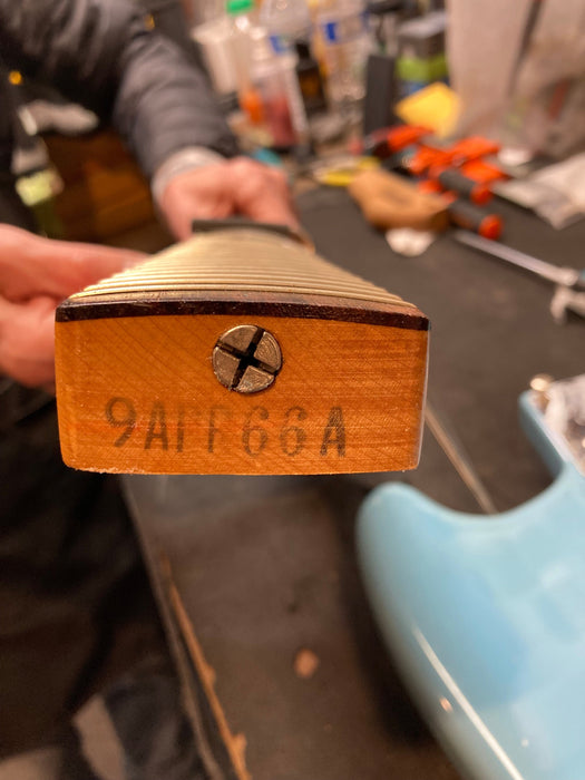 Vintage 1966 Fender Mustang 22.5" Scale Daphne Blue Refinished with OHSC