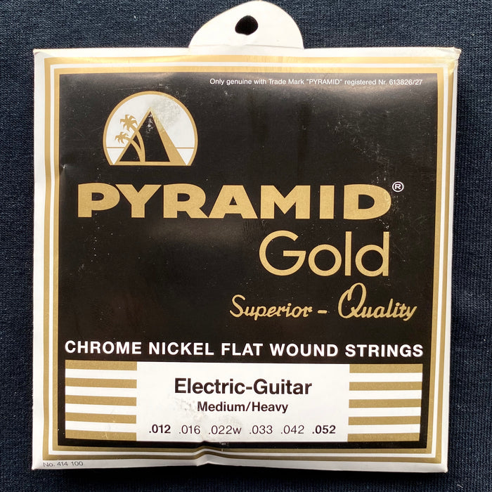 Pyramid Gold Chrome Nickel Flat wound Medium Heavy (12-52) Electric Guitar Strings