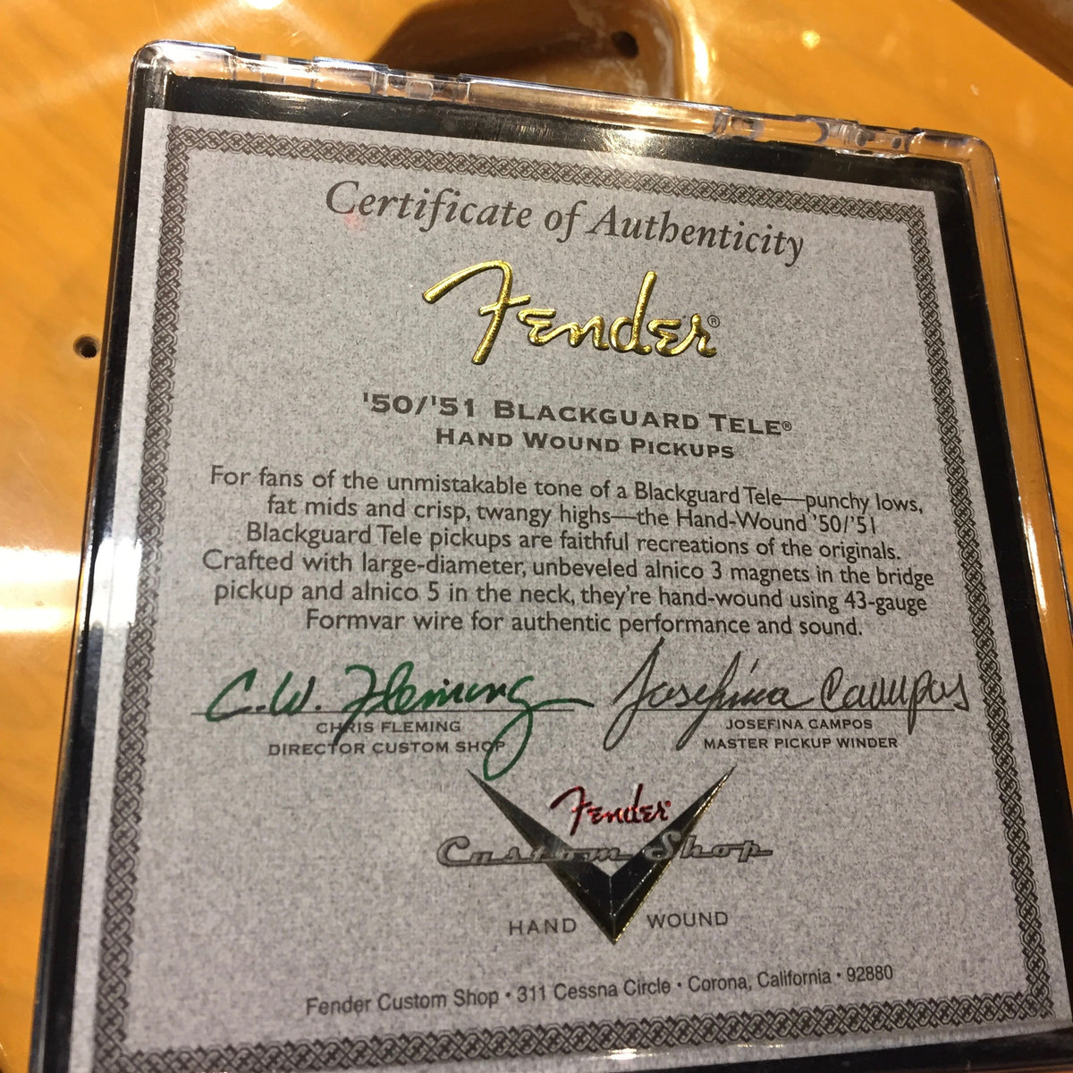 Fender Custom Shop Josefina Handwound '50/'51 Blackguard