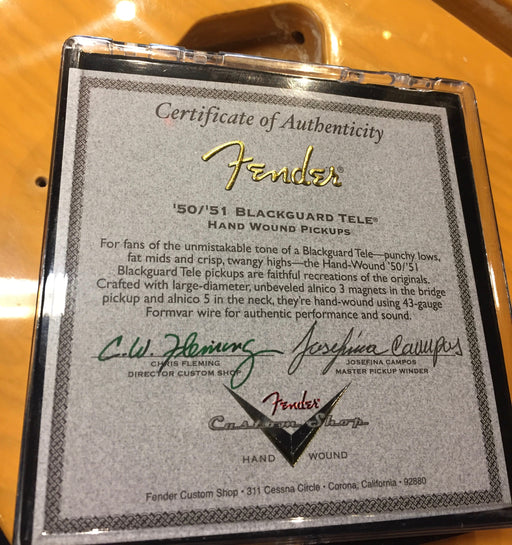 Fender Custom Shop Josefina Handwound ‘50/’51 Blackguard Telecaster Pickups
