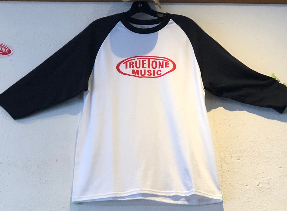 Truetone Music Heavy Cotton Three-Quarter Raglan Sleeve T-Shirt White/Black - Large - 5700