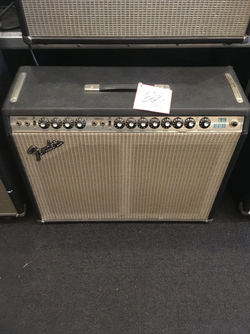 Used 70s Fender Twin Reverb Tube Guitar Amplifier Combo With Footswitch