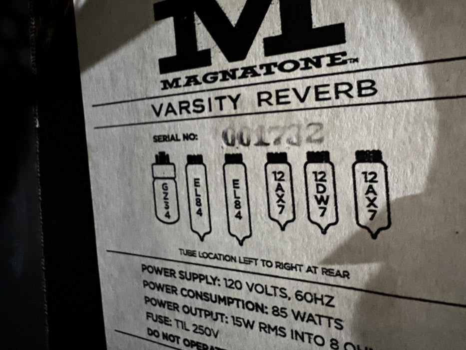 Pre Owned Magnatone Varsity Reverb Brown Guitar Amp Combo