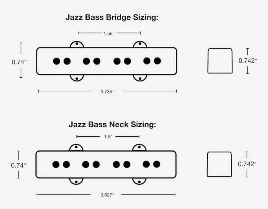 Lindy Fralin Split Jazz Bass Stock Black Covers Pickup Set