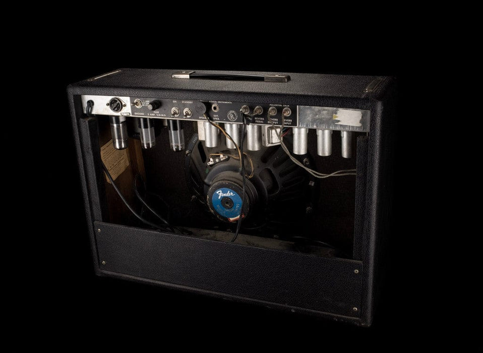 Vintage 1968 Fender Deluxe Reverb Black/Silver Guitar Amp Combo